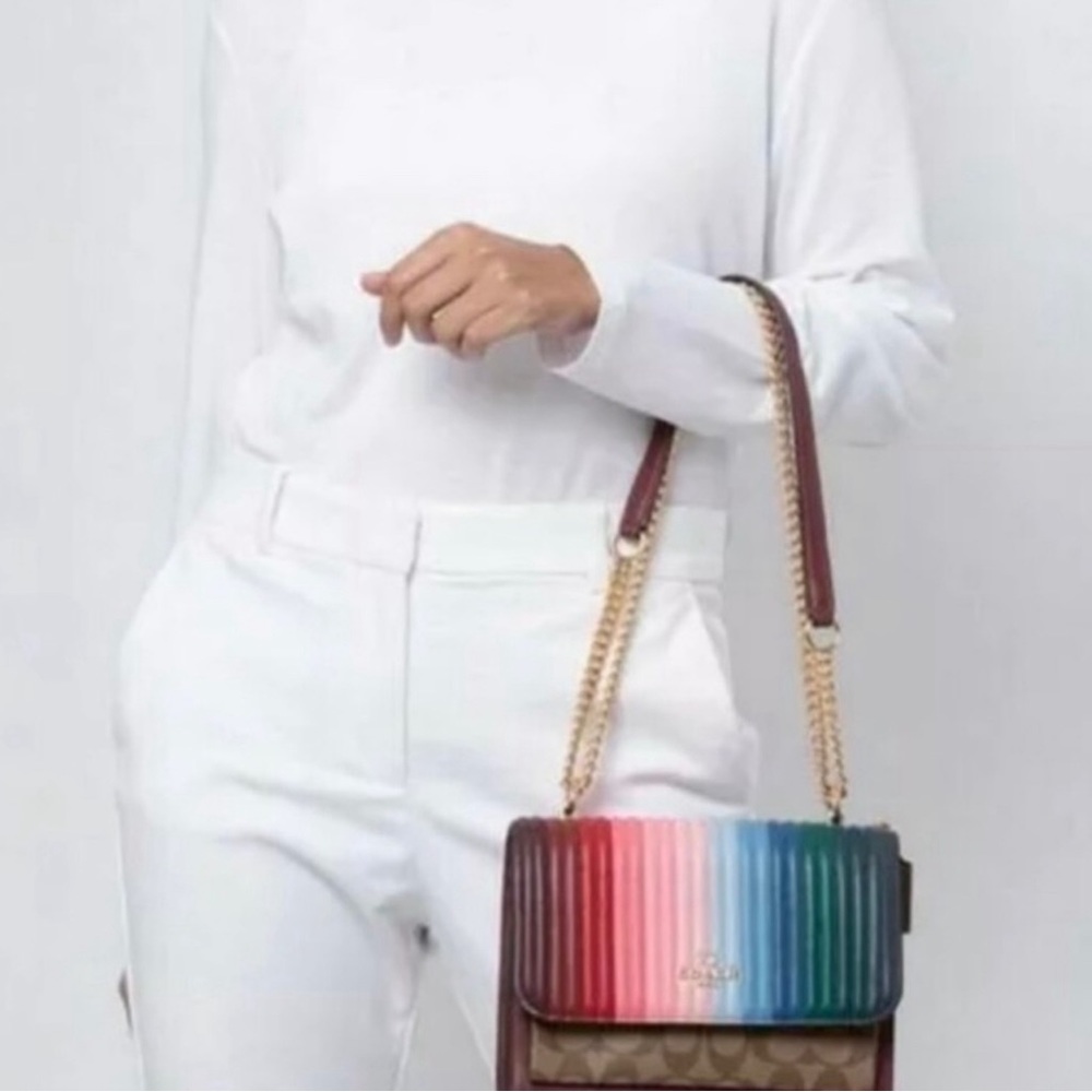 Coach Crossbody with Rainbow Linear Quilting - Picture 7 of 7